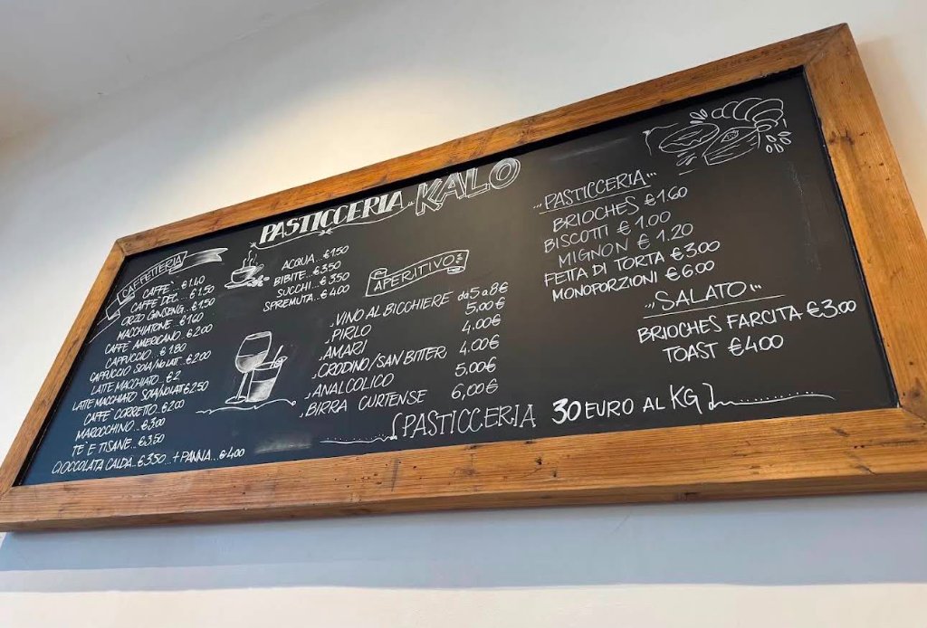 Menù Pasticceria KALO